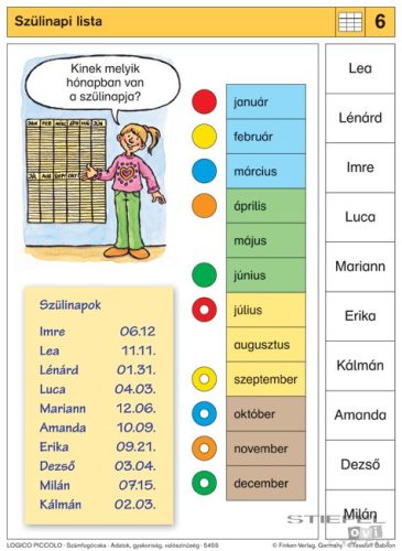 LOGICO Piccolo feladatkártyák Számfogócska: Adatok, gyakoriság,valószínűség