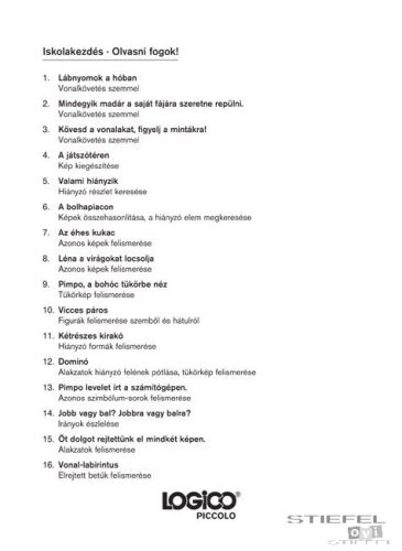 LOGICO Piccolo feladatkártyák Iskolakezdés: Olvasni fogok!