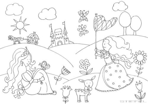 Csillámvarázs matricás kifestő – Hercegnők