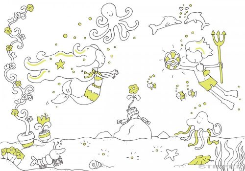 Csillámos kifestő – Sellők