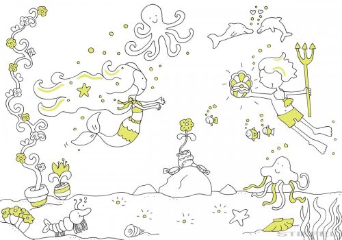 Csillámos kifestő – Sellők