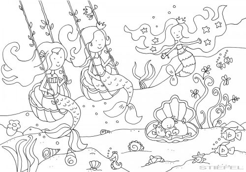 Csillámos kifestő – Sellők