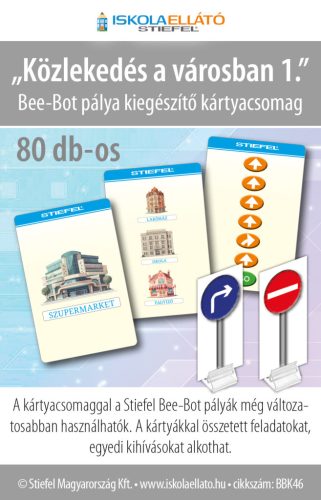 "Közlekedés a városban 1." Bee-Bot gyakorlópályához 80 db-os kártyacsomag
