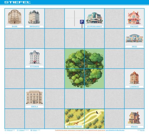 Bee-Bot gyakorlópálya, Közlekedés a városban 2. (kártyacsomaggal variálható pálya)