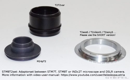 Lacerta Fotoadapter-szett STM7T/STM8T/INDc2T fototubusról DSRL kamerára