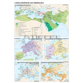   A kora középkor nagy birodalmai (140 x 100 cm) iskolai történelmi falitérkép