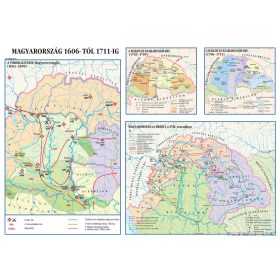  Magyarország 1606-tól 1711-ig (140 x 100 cm) iskolai történelmi falitérkép 