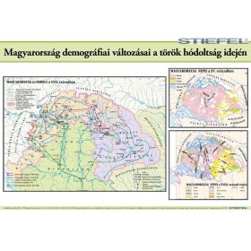   Magyarország demográfiai változásai a török hódoltság idején (100 x 70 cm) iskolai történelmi falitérkép 