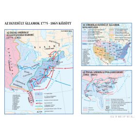   Az Egyesült Államok 1775-1865 között (140 x 100 cm) iskolai történelmi falitérkép