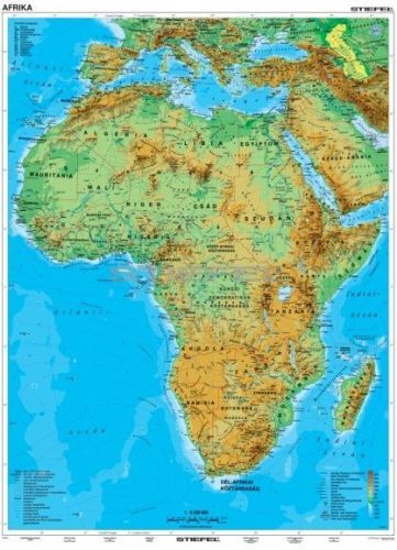 Afrika domborzati térkép ( 120 x 160 cm)