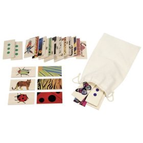 Állatos dominókártyák fából