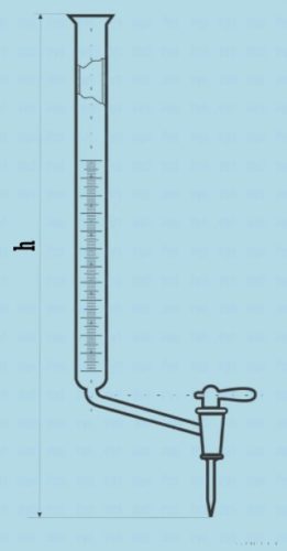 Büretta, oldalcsappal, többféle méretben