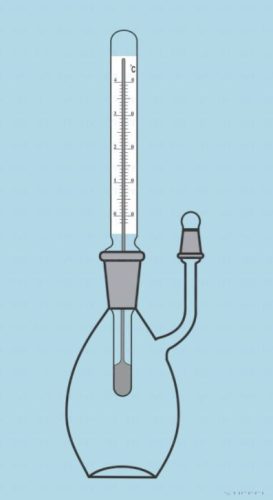 Piknométer hőmérővel, többféle méretben