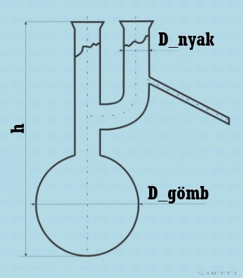 Claisen desztilláló lombik, többféle méretben