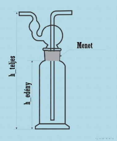 Dreschel-féle gázmosó edény, 500 ml