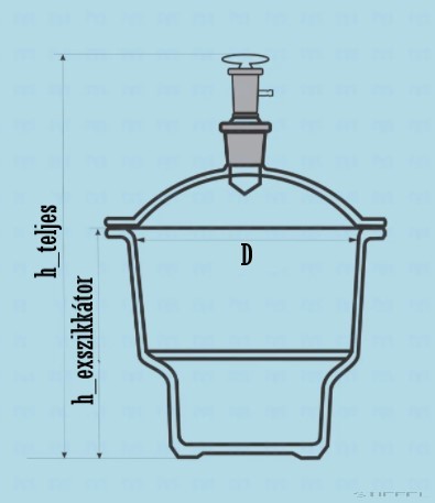 Exszikkátor, porcelán betéttel, vákuum, 180 mm