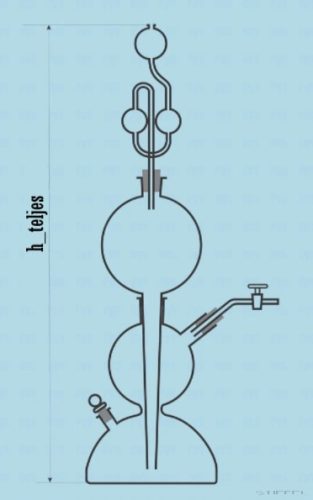 Kipp-féle gázfejlesztő készülék, 1000 ml