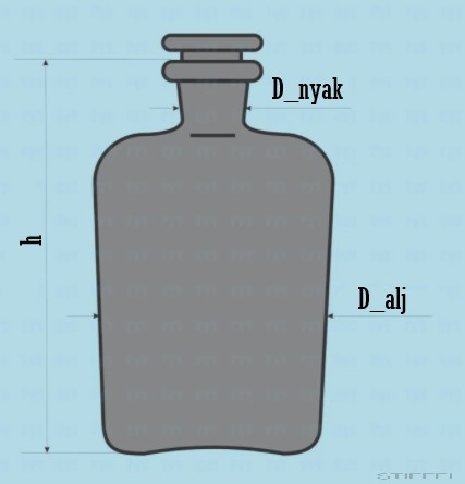 Folyadéküveg, szűk nyakú, barna, 1000 ml