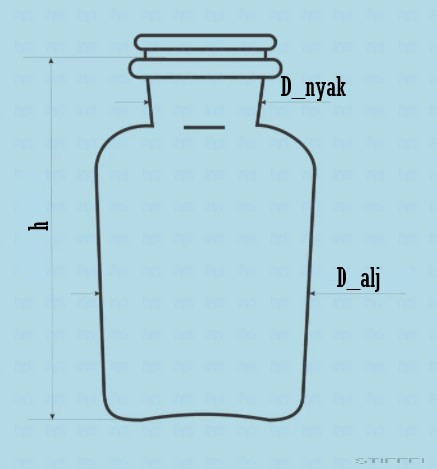Porüveg, bő nyakú, fehér, 2500 ml