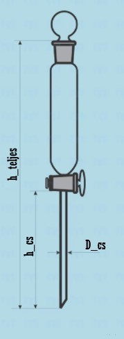 Választó tölcsér, üvegcsappal, henger forma, 250 ml