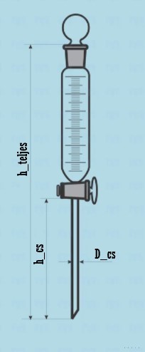 Választó tölcsér, üvegcsappal, henger forma, mércés, 1000 ml