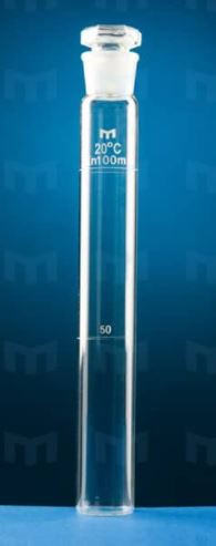 Nessler-féle koloriméter cső, üveg dugóval, többféle méretben