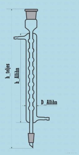 Allihn-hűtő, NS csiszolattal, 400 mm