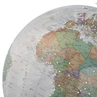 COLUMBUS SWAROVSKI DUO ALBA, világítós, akril földgömb, Swarovski kövekkel, rozsdamentes acél talppal és meridiánnal