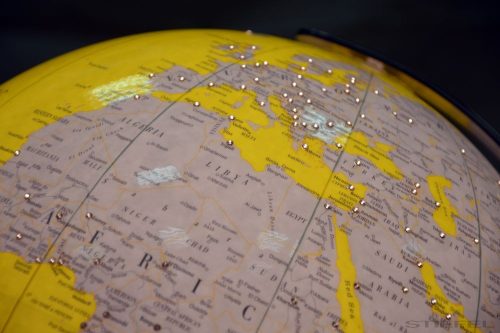 Artline Yellow Swarovski földgömb Ø 34