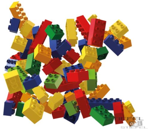 Színes építőelem készlet 102 darab