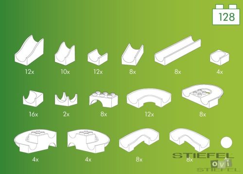 128 elemből álló sínkészlet