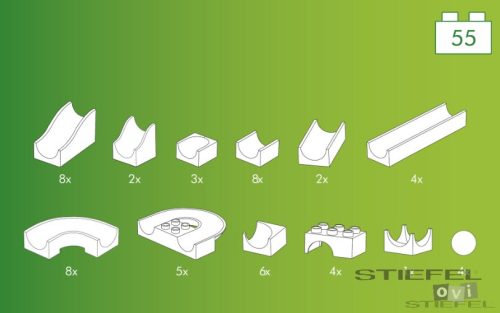 Vasúti elemek 55 darabos