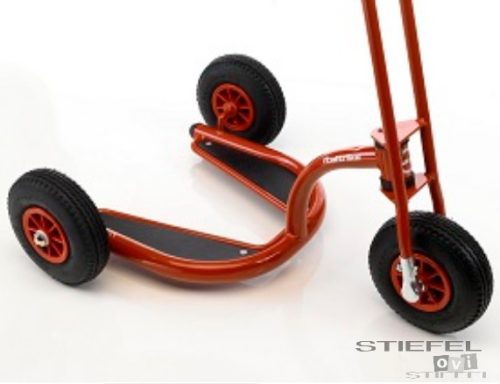 Piros 3 kerekű stabil tereproller (kicsi)