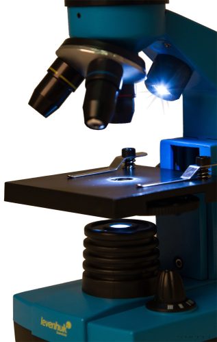 Levenhuk Rainbow 2L Monokuláris mikroszkóp, 40-400x, azúr