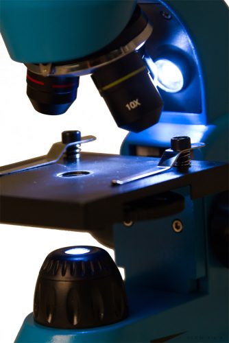 Levenhuk Rainbow 50L Monokuláris mikroszkóp, 64-1280x, azúr