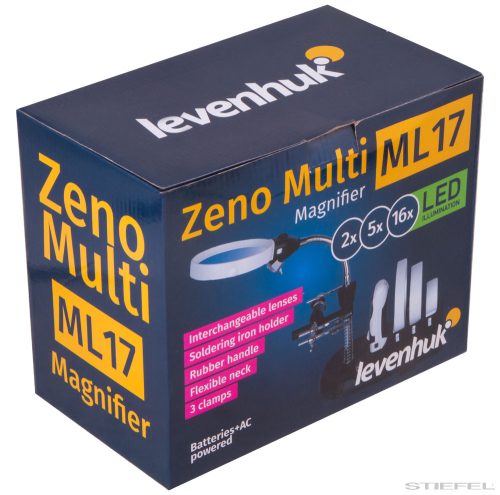 Levenhuk Zeno Multi ML17 Nagyító, fekete, 2-16x
