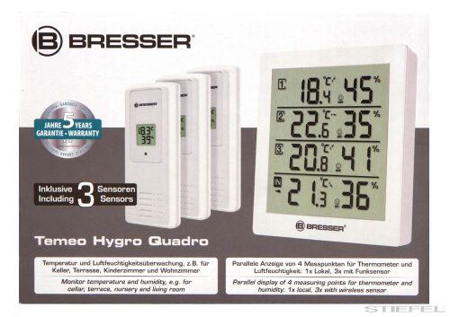 Bresser Temeo Hygro Quadro időjárás állomás, fehér