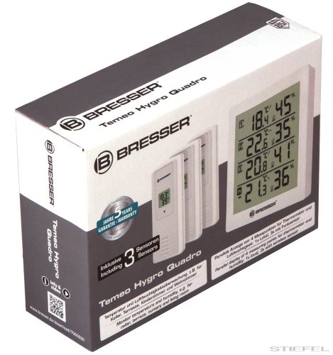 Bresser Temeo Hygro Quadro időjárás állomás, fehér