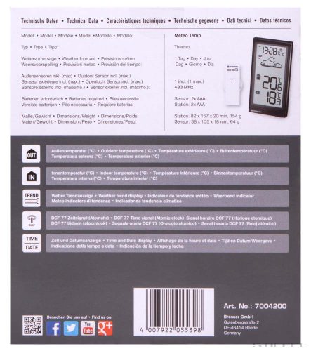 Bresser Temp Időjárás állomás