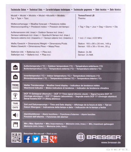 Bresser TemeoTrend LB RC időjárás állomás