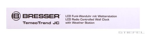 Bresser TemeoTrend JC LCD RC Időjárás állomás (falióra), fekete