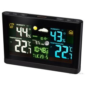 Bresser Időjárás állomás, színes kijelzős, fekete