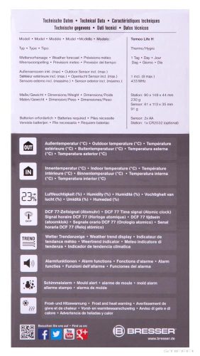 Bresser Temeo Life H Időjárás állomás, színes kijelzős, fekete