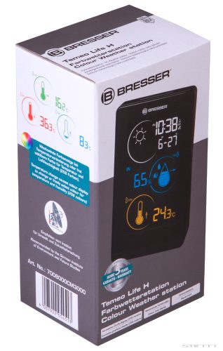 Bresser Temeo Life H Időjárás állomás, színes kijelzős, fekete