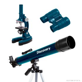   Levenhuk Discovery Scope 3 Teleszkóp, mikroszkóp & távcső készlet könyvvel