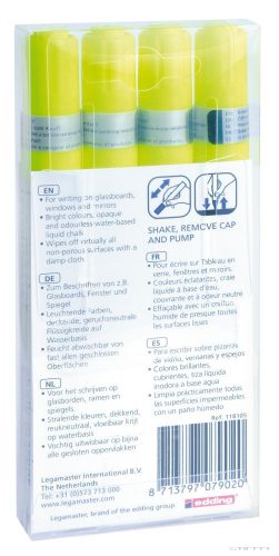 Legamaster Táblafilc üvegtáblákhoz, citromsárga, 4 db Kifutó termék! Amíg a készlet tart!