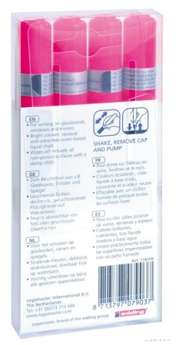 Legamaster Táblafilc üvegtáblákhoz, pink, 4 db Kifutó termék! Amíg a készlet tart!