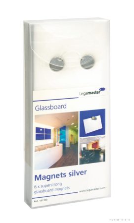 Ezüst színű mágnes üveg táblákhoz (6 db/csomag)