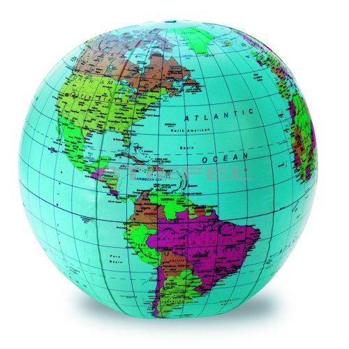 Felfújható földgömb, 30 cm