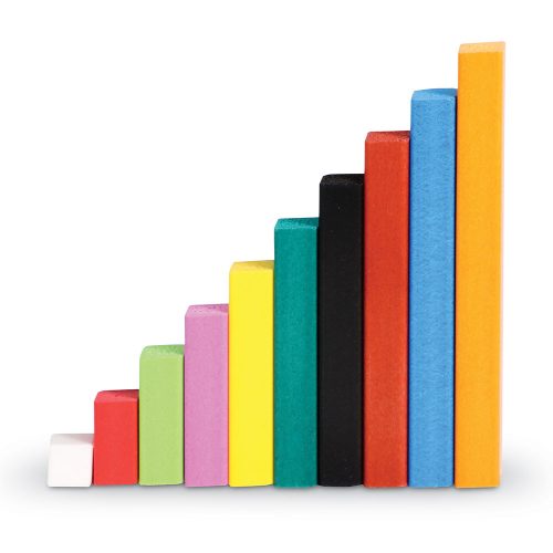 Színes rudak tálcában - matematikai segédeszköz